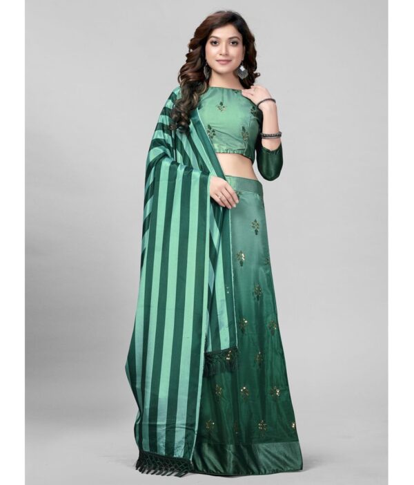 Mamatva Green Silk Circular Semi Stitched Lehenga Single