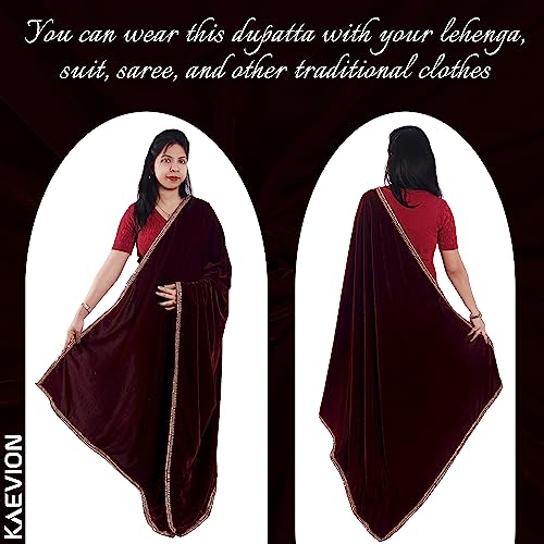 Buy Dupatta Bazaar Women Red Embroidered Velvet Dupatta Online at Best  Prices in India - JioMart.