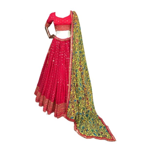 IYALAFABWomen's Georgette Semi Stitched Lehenga Choli In Red1 Colour SFSF241ver-1