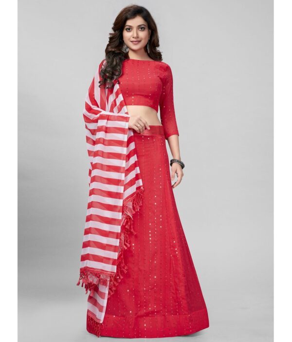 Mamatva Pink Georgette Circular Semi Stitched Lehenga Single