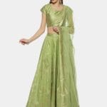Biba Green Printed Lehenga Choli Set With Dupatta