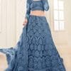 PATLANI Women Net Letest Design Chain Embroderied Work Woman S Flered Semi-Stitched Lehenga Choli.(Semi Stitched)