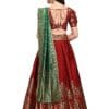 PURVAJA Women's Jacquard Semi-Stitched Lehenga choli