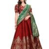 PURVAJA Women's Jacquard Semi-Stitched Lehenga choli