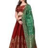 PURVAJA Women's Jacquard Semi-Stitched Lehenga choli