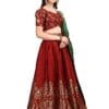 PURVAJA Women's Jacquard Semi-Stitched Lehenga choli