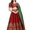 PURVAJA Women's Jacquard Semi-Stitched Lehenga choli