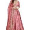 TRENDMALLS Women's Embroidery Sequence Work Semi-Stitched Bridal Lehenga Choli with Dupatta For Women(New-Bridal-Latest-Wedding-Lehenga-Free size)