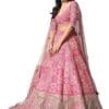 Women's Pink Raw Silk Traditional Lehenga with Sidi Saiyyed Jali Inspired Border