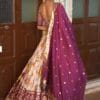 Women's Tussar Silk With Leheriya And Foil Printt New Lehenga choli Set (PURPLE)