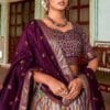 Women's Tussar Silk With Leheriya And Foil Printt New Lehenga choli Set (PURPLE)