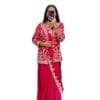 infabzon Ready To Wear Saree & Koti Set For Women Bollywood Style Chinon Silk Fabric On Embrodery Sequance Cording Work