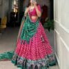KrishuEthnics Rajasthani Tussar Silk Lehenga Choli with Laheriya and Bandhani Print & Foil Work