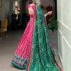 KrishuEthnics Rajasthani Tussar Silk Lehenga Choli with Laheriya and Bandhani Print & Foil Work