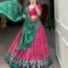 KrishuEthnics Rajasthani Tussar Silk Lehenga Choli with Laheriya and Bandhani Print & Foil Work