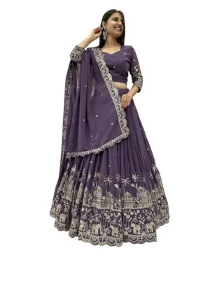 Fantastic Sequins Satin Lehenga Choli With Dupatta