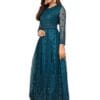 Fast Fashions Women's Stylish Multi Designer Gown with Dupatta (Free Size_Rama)