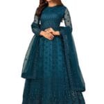 Fast Fashions Women's Stylish Multi Designer Gown with Dupatta (Free Size_Rama)