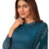 Fast Fashions Women's Stylish Multi Designer Gown with Dupatta (Free Size_Rama)