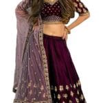 Kedar Fab Women's Embroidered Sequence Lehenga Choli With Dupatta