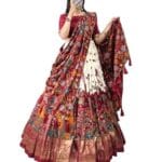 KrishuEthnics Women's Wedding Special Tussar Silk With Kalamkari Print Lehenga Choli