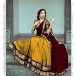 VIMASASHI Gold Yellow Color South Indian Style Semi-Stich Traditional Lehenga Choli For Women Half Saree