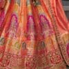 Women's Astonishing Peach Zari Weaving Banarasi Silk Wedding Lehenga Choli