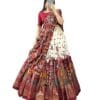 Women's Trending Designeer Tussar Silk Lehenga Choli Print with Foil Work With Unstitched Blouse Patola Print Adorned with Foil Work For Navrati || Wedding