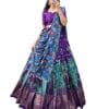 Women's Trending Designeer Tussar Silk Lehenga Choli Print with Foil Work With Unstitched Blouse Patola Print Adorned with Foil Work For Navrati || Wedding